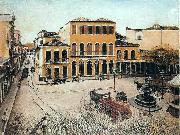 Jan Preisler View of Saude Square Spain oil painting artist